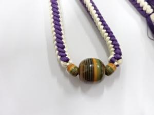 アンティーク　ガラス帯留め　正絹手組帯締めセット